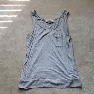 LOFT Gray Sleeveless Tank Top with Scoop Neck